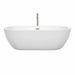 Wyndham Collection Soho 72 Inch Freestanding Acrylic White Bathtub With Brushed Nickel Trim Front View
