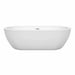 Wyndham Collection Soho 72 Inch Freestanding Acrylic White Bathtub With Polished Chrome Trim No Faucet Front View