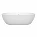 Wyndham Collection Soho 72 Inch Freestanding Acrylic White Bathtub With Shiny White Trim No Faucet Front View