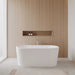 Wyndham Collection Ursula 59" Freestanding Acrylic Matte White Bathtub With Polished Chrome Trim Lifestyle
