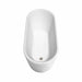 Wyndham Collection Ursula 59" Freestanding Acrylic White Bathtub With Brushed Nickel Trim No Faucet Top Side View