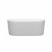 Wyndham Collection Ursula 59 Inch Freestanding Acrylic Matte White Bathtub With Polished Chrome Trim No Faucet Front View
