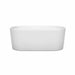 Wyndham Collection Ursula 59 Inch Freestanding Acrylic White Bathtub With Shiny White Trim No Faucet Front View