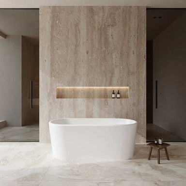 Wyndham Collection Ursula 67" Freestanding Acrylic White Bathtub With Brushed Nickel Trim No Faucet Lifestyle
