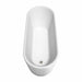 Wyndham Collection Ursula 67" Freestanding Acrylic White Bathtub With Brushed Nickel Trim Top Side View