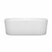 Wyndham Collection Ursula 67 Inch Freestanding Acrylic White Bathtub With Polished Chrome Trim No Faucet Front View