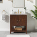Zoe 30 Single Sink Bathroom Vanity Walnut in White Quartz