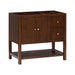 Zoe 36 inch Single Sink Bathroom Vanity Walnut Cabinet Only Corner View