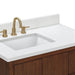 Zoe 36 inch Single Sink Bathroom Vanity Walnut in White Quartz