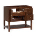 Zoe 36 Single Sink Bathroom Vanity Walnut Cabinet Only Open