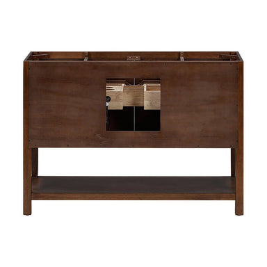 Zoe 48 inch Single Sink Bathroom Vanity Walnut Cabinet Only Back View