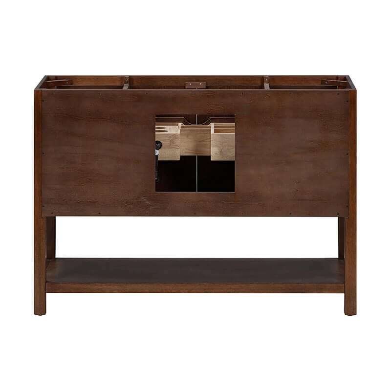 Zoe 48 inch Single Sink Bathroom Vanity Walnut Cabinet Only Back View